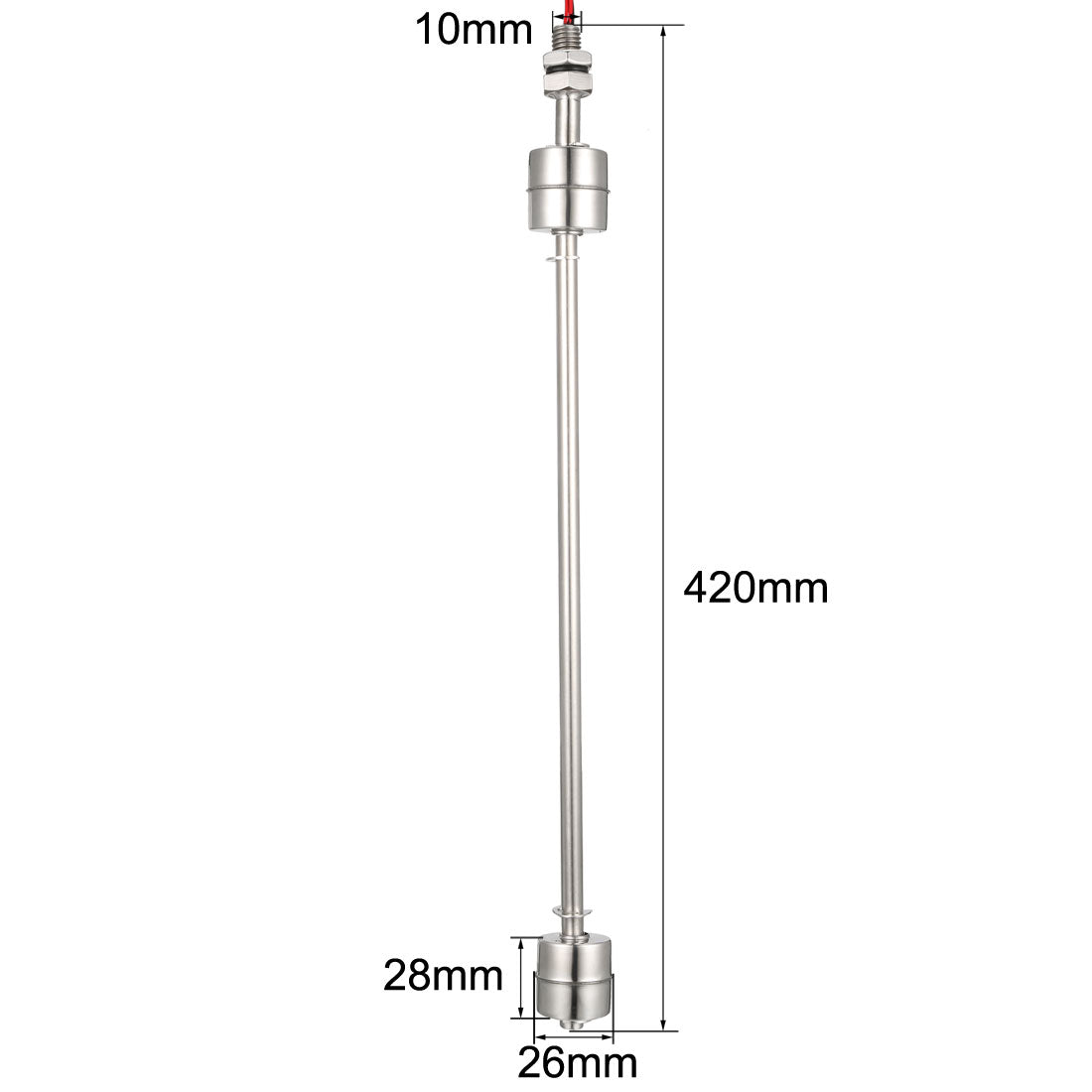 uxcell Uxcell Magnetisch Schwimmerschalter Wasserschwimmerkugel für Wasserpumpentank Flüssigkeitswasserstandsensor Edelstahl 420mm