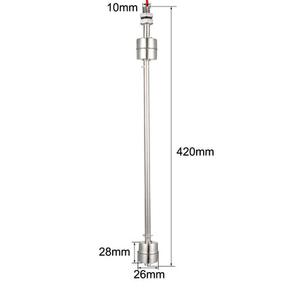 Harfington Uxcell Magnetisch Schwimmerschalter Wasserschwimmerkugel für Wasserpumpentank Flüssigkeitswasserstandsensor Edelstahl 420mm