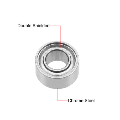 Harfington Uxcell Deep Groove Ball Bearings Z2 Double Shielded Chrome Steel Roller