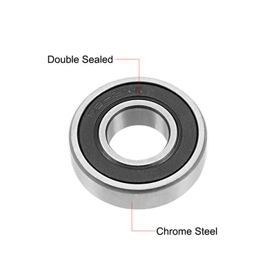 Harfington Uxcell Deep Groove Ball Bearings Inch Double Sealed Chrome Steel ABEC1