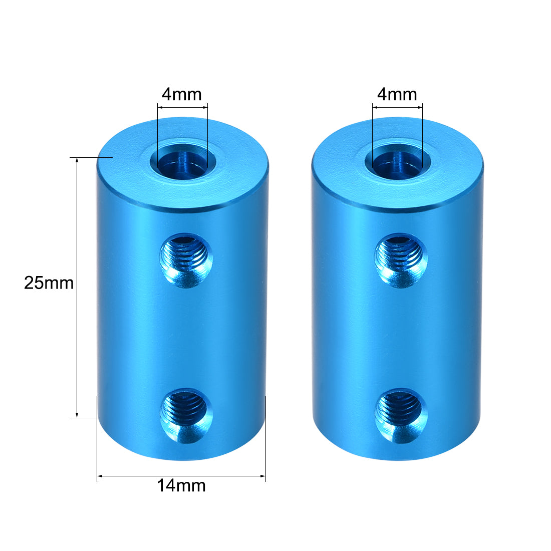 uxcell Uxcell Shaft Coupling 4mm to 4mm Bore L25xD14 Robot Motor Wheel Rigid Coupler Connector Blue