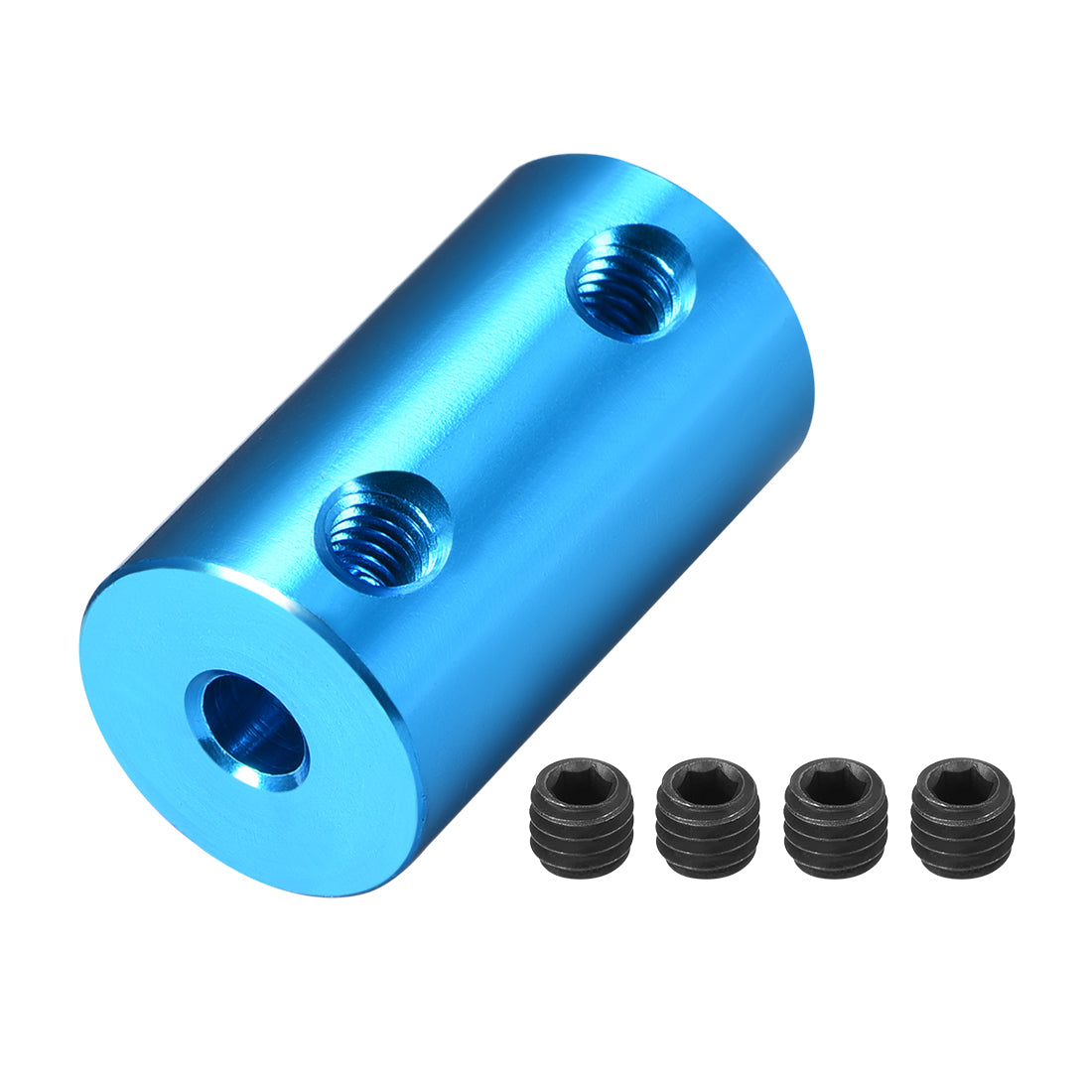 uxcell Uxcell Shaft Coupling 4mm to 4mm Bore L25xD14 Robot Motor Wheel Rigid Coupler Connector Blue