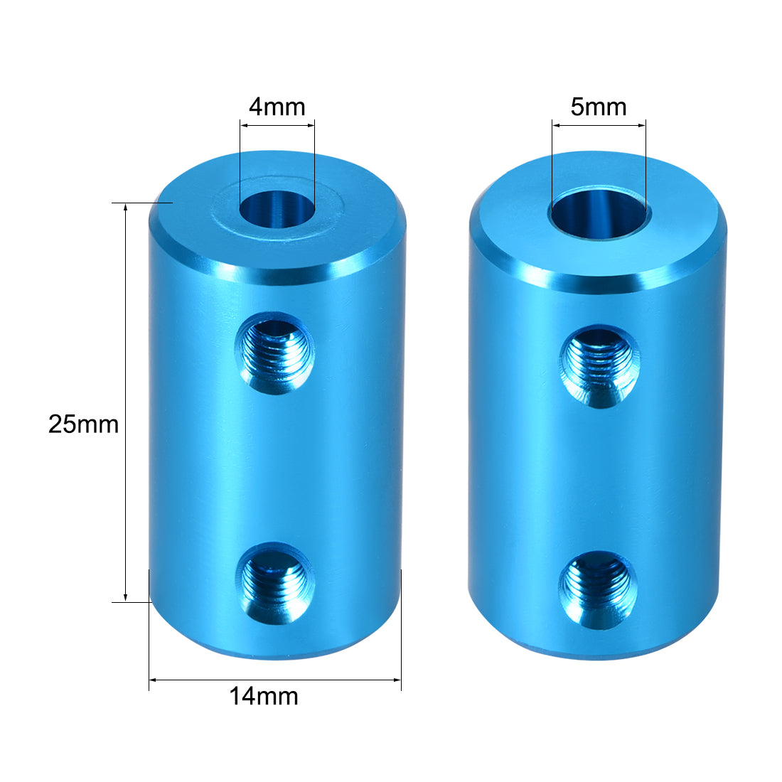 uxcell Uxcell Shaft Coupling 4mm to 5mm Bore L25xD14 Robot Motor Wheel Rigid Coupler Connector Blue