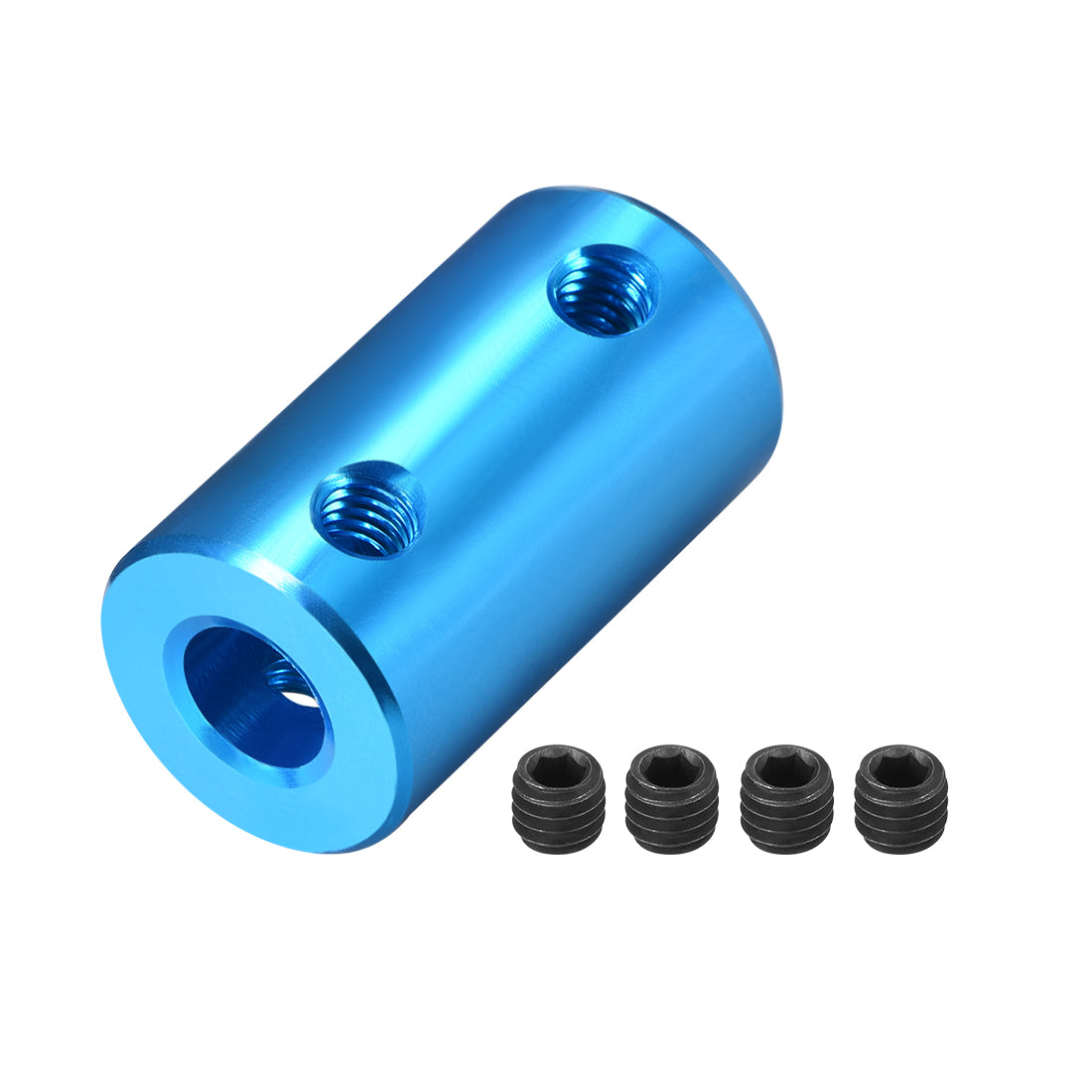 uxcell Uxcell Shaft Coupling 4mm to 6mm Bore L25xD14 Robot Motor Wheel Rigid Coupler Connector Blue