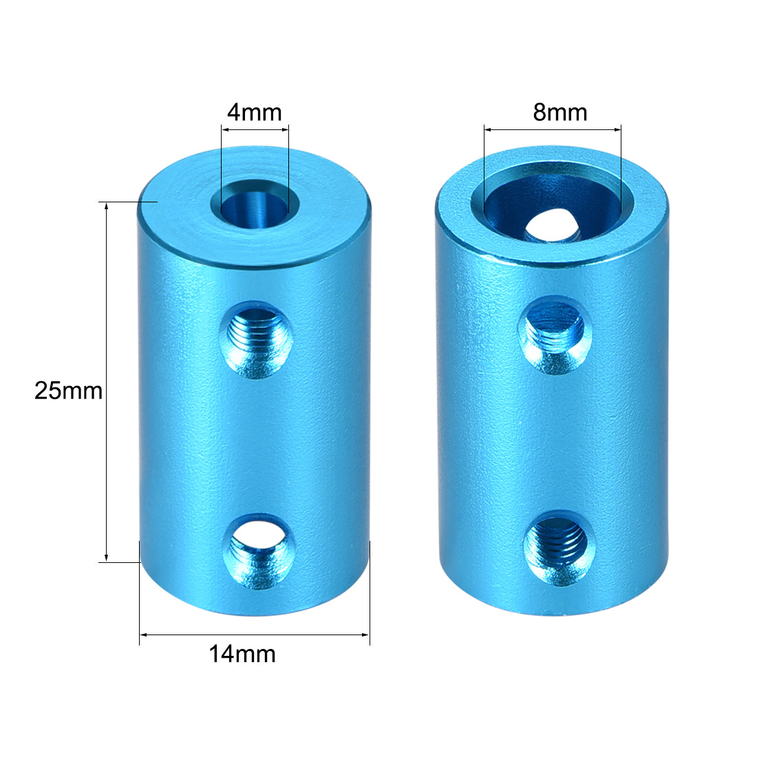 uxcell Uxcell Shaft Coupling 4mm to 8mm Bore L25xD14 Robot Motor Wheel Rigid Coupler Connector Blue