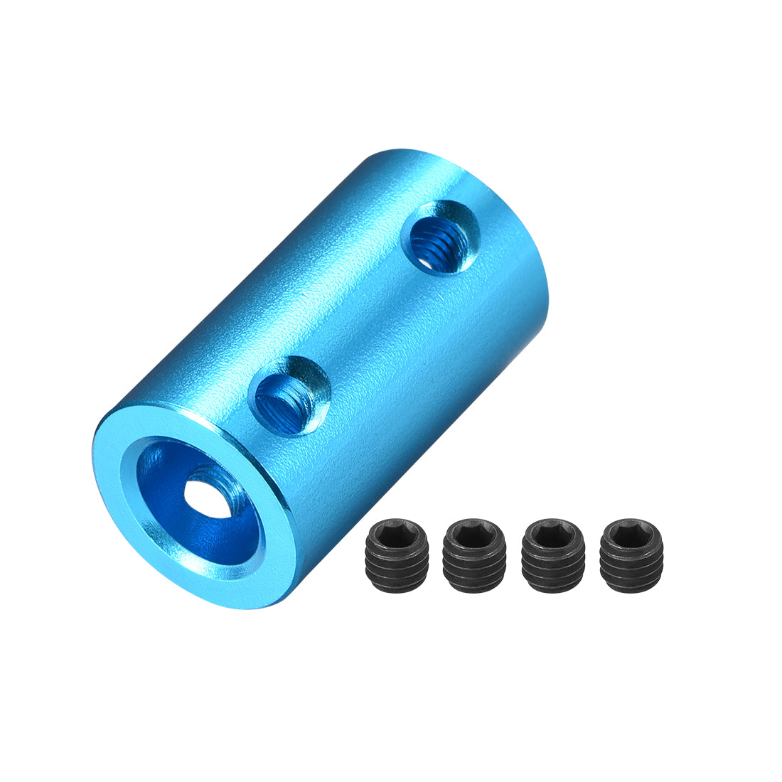 uxcell Uxcell Shaft Coupling 4mm to 8mm Bore L25xD14 Robot Motor Wheel Rigid Coupler Connector Blue