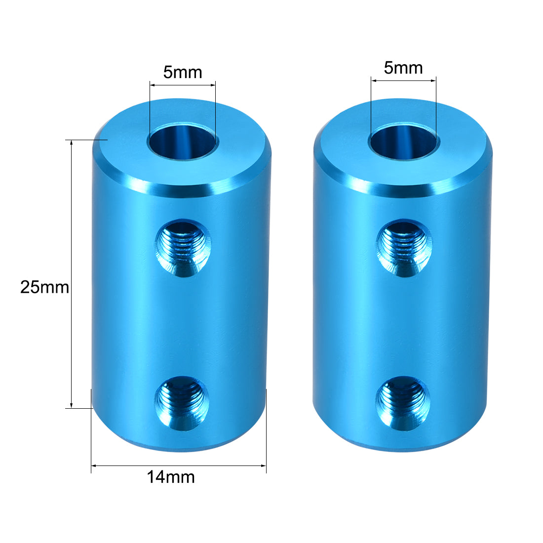 uxcell Uxcell Shaft Coupling 5mm to 5mm Bore L25xD14 Robot Motor Wheel Rigid Coupler Connector Blue