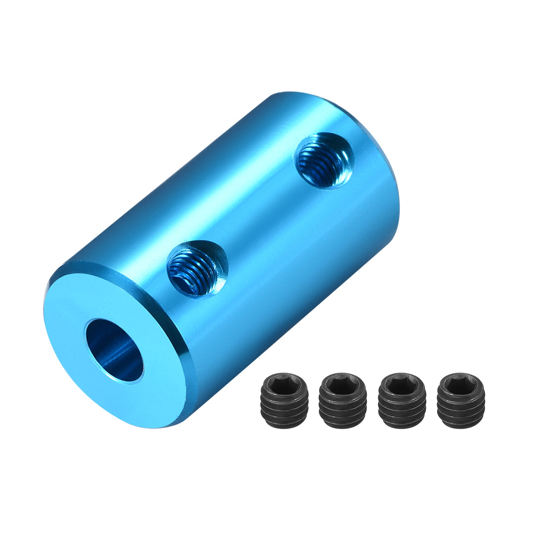 uxcell Uxcell Shaft Coupling 5mm to 5mm Bore L25xD14 Robot Motor Wheel Rigid Coupler Connector Blue