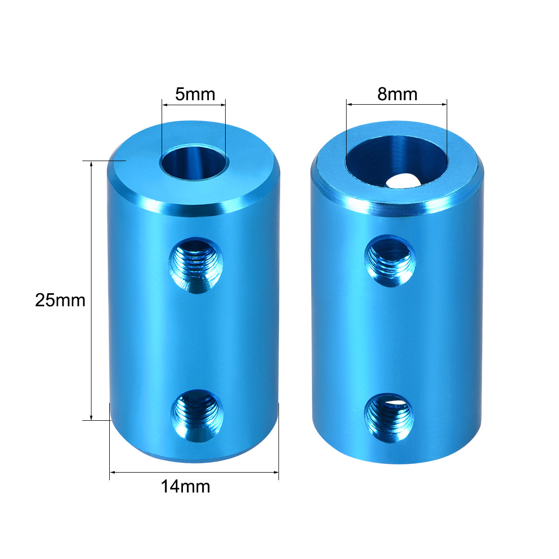 uxcell Uxcell Shaft Coupling 5mm to 8mm Bore L25xD14 Robot Motor Wheel Rigid Coupler Connector Blue