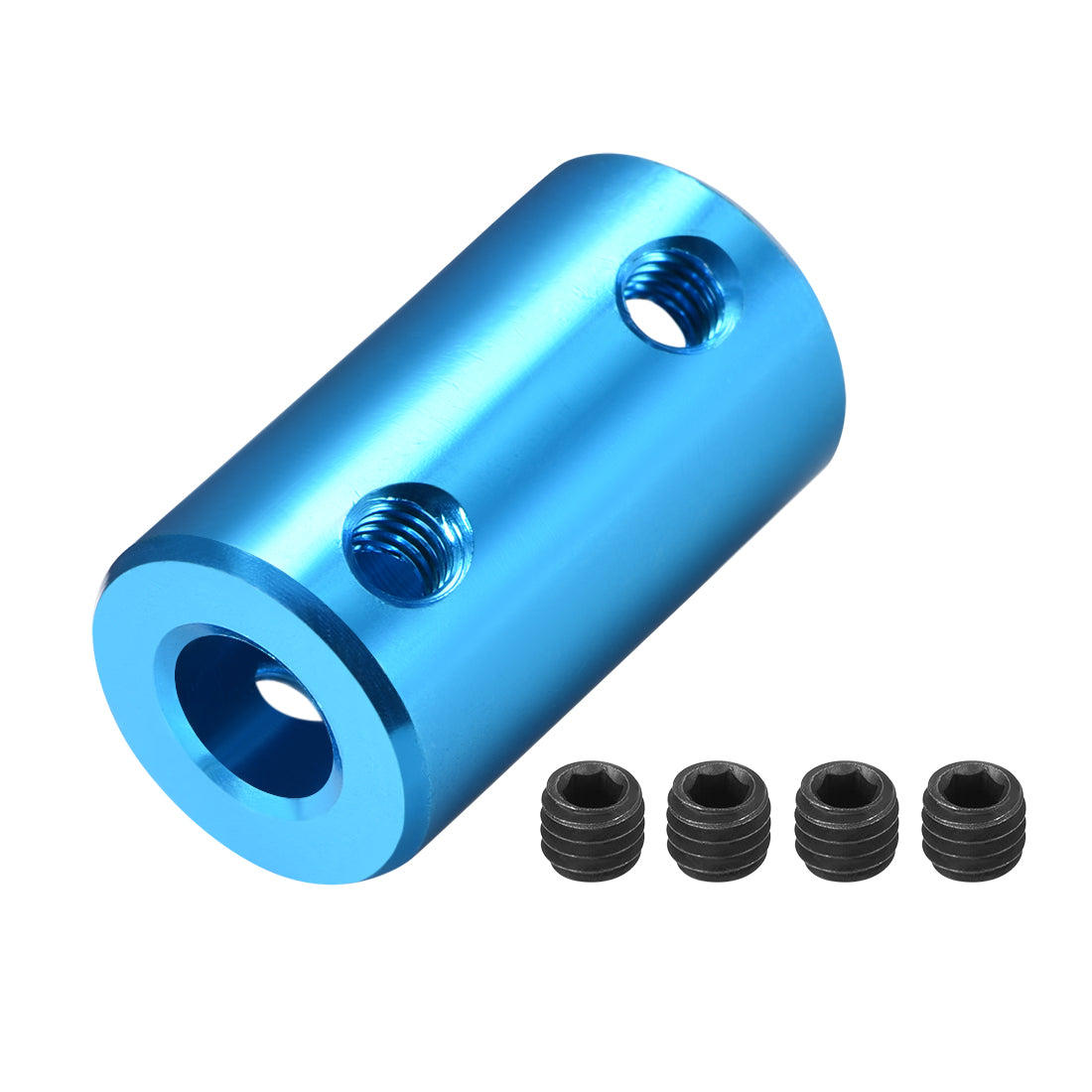 uxcell Uxcell Shaft Coupling 6.35mm to 6.35mm Bore L25xD14 Robot Motor Wheel Rigid Coupler Connector Blue