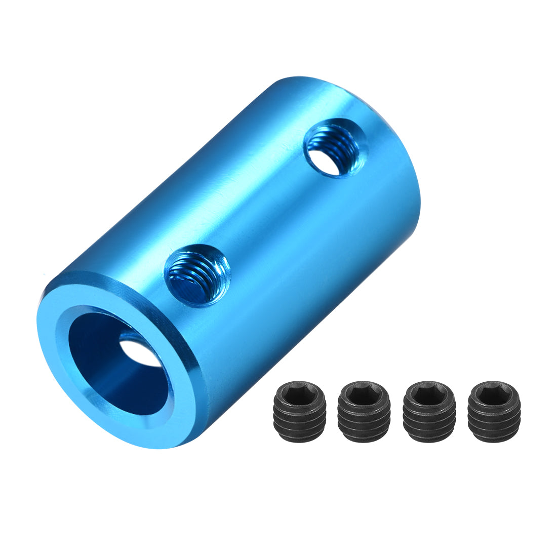 uxcell Uxcell Shaft Coupling 6.35mm to 8mm Bore L25xD14 Robot Motor Wheel Rigid Coupler Connector Blue