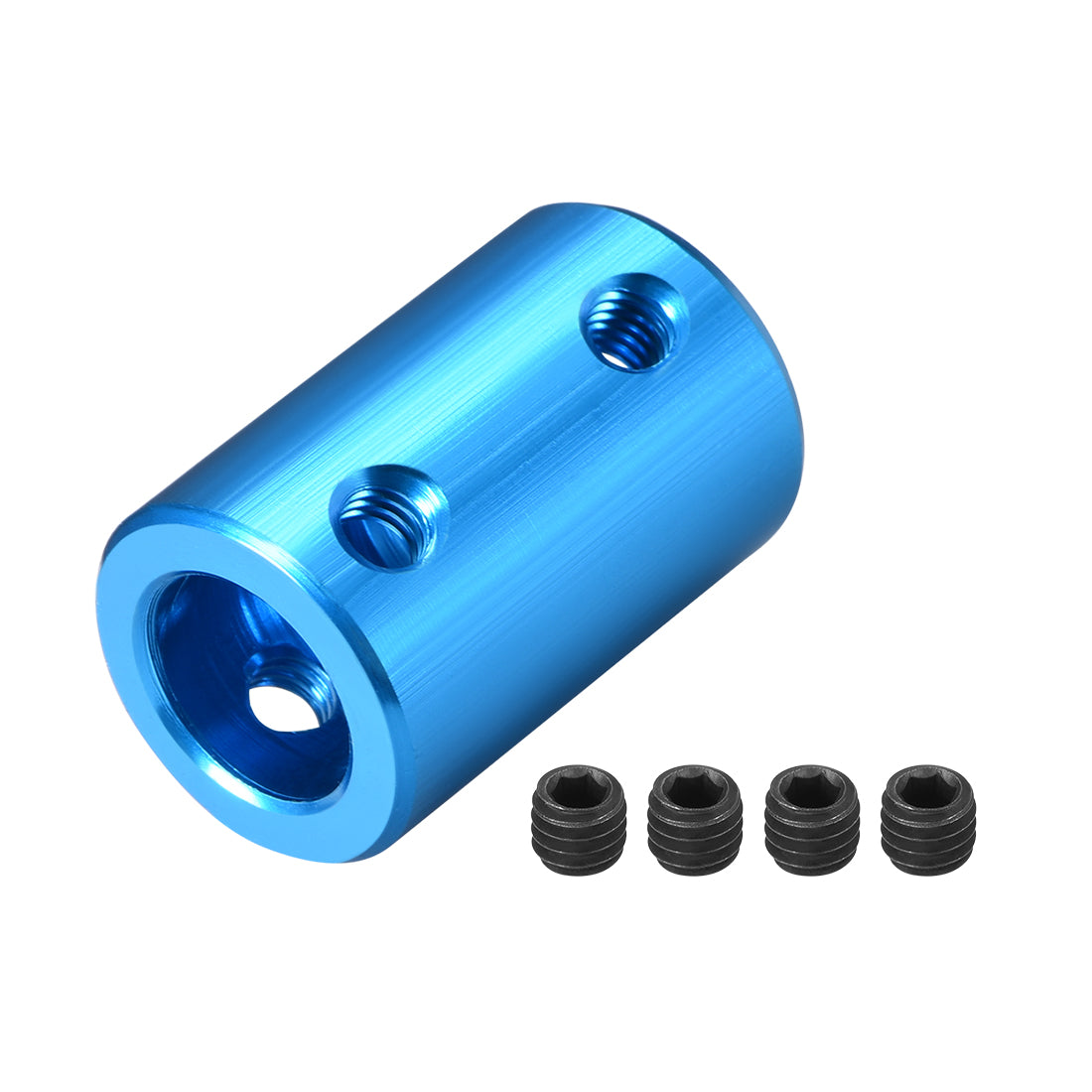 uxcell Uxcell Shaft Coupling 6.35mm to 10mm Bore L25xD16 Robot Motor Wheel Rigid Coupler Connector Blue