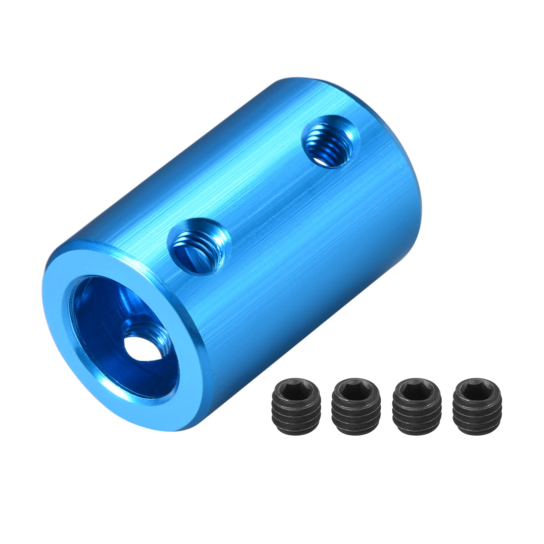 uxcell Uxcell Shaft Coupling 8mm to 10mm Bore L25xD16 Robot Motor Wheel Rigid Coupler Connector Blue