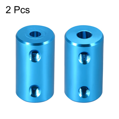 Harfington Uxcell Shaft Coupling 4mm to 5mm Bore L25xD14 Robot Motor Wheel Rigid Coupler Connector Blue 2Pcs