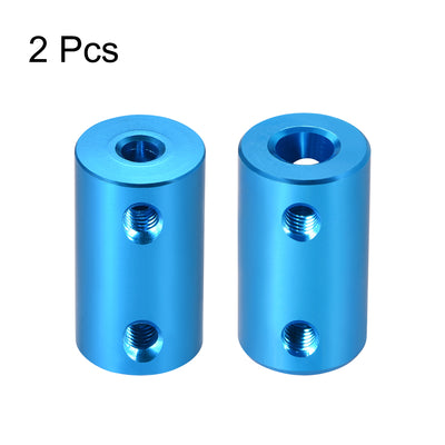 Harfington Uxcell Shaft Coupling 4mm to 6mm Bore L25xD14 Robot Motor Wheel Rigid Coupler Connector Blue 2pcs