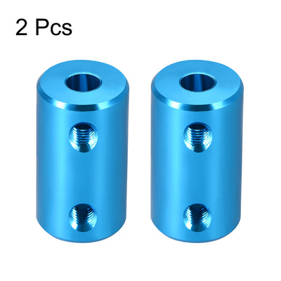 Harfington Uxcell Shaft Coupling 5mm to 5mm Bore L25xD14 Robot Motor Wheel Rigid Coupler Connector Blue 2 PCS