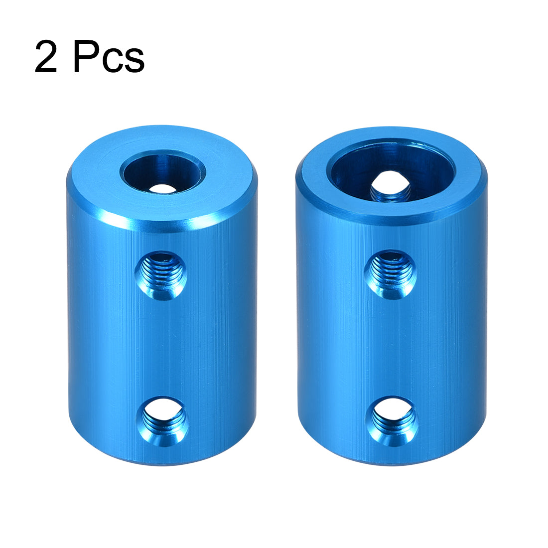 uxcell Uxcell Shaft Coupling 6.35mm to 10mm Bore L25xD16 Robot Motor Wheel Rigid Coupler Connector Blue 2 PCS