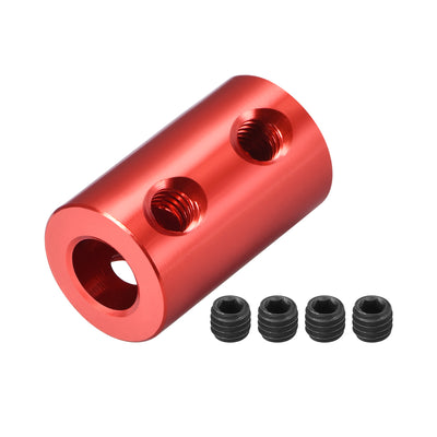 Harfington Uxcell Shaft Coupling 3mm to 6mm Bore L20xD12 Robot Motor Wheel Rigid Coupler Connector Red