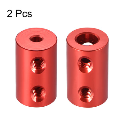 Harfington Uxcell Shaft Coupling 3mm to 6mm Bore L20xD12 Robot Motor Wheel Rigid Coupler Connector Red 2 Pcs