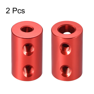 Harfington Uxcell Shaft Coupling 4mm to 6mm Bore L20xD12 Robot Motor Wheel Rigid Coupler Connector Red 2 Pcs