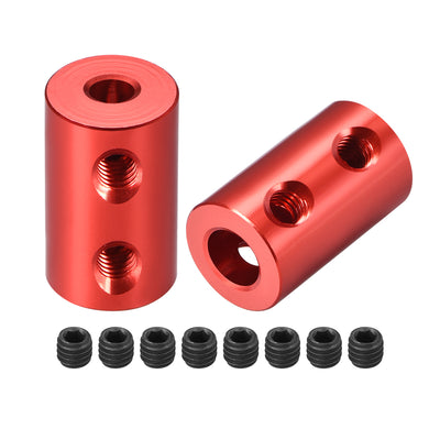 Harfington Uxcell Shaft Coupling 4mm to 6mm Bore L20xD12 Robot Motor Wheel Rigid Coupler Connector Red 2 Pcs