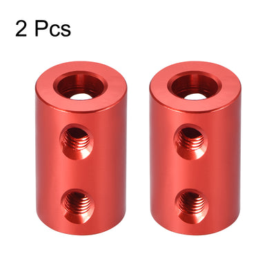 Harfington Uxcell Shaft Coupling 6mm to 6mm Bore L20xD12 Robot Motor Wheel Rigid Coupler Connector Red 2 PCS