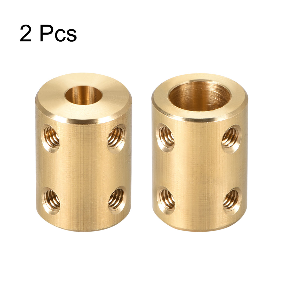 uxcell Uxcell Shaft Coupling 6mm to 10mm Bore L22xD16 Robot Motor Wheel Rigid Coupler Connector Gold Tone 2 Pcs