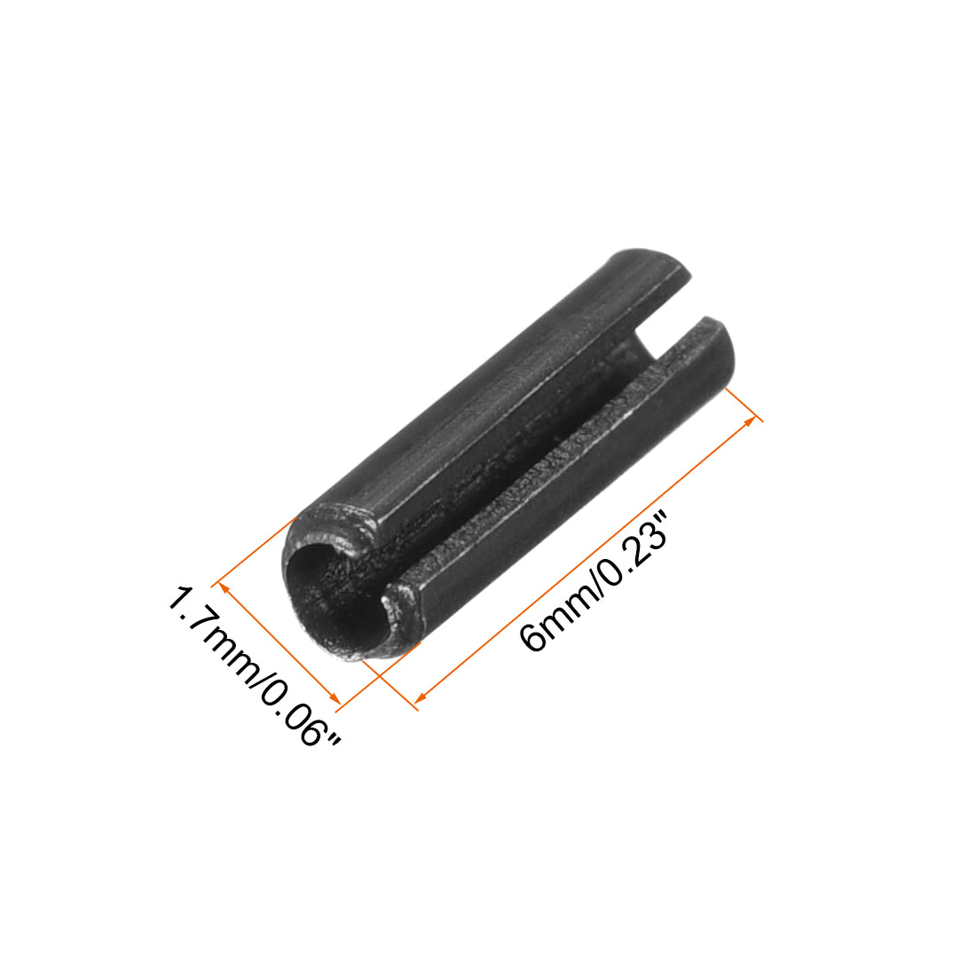 uxcell Uxcell 1.7mm x 6mm Dowel Pin Carbon Steel Split Spring Roll Shelf Support Pin Fasten Hardware Black 20 Pcs