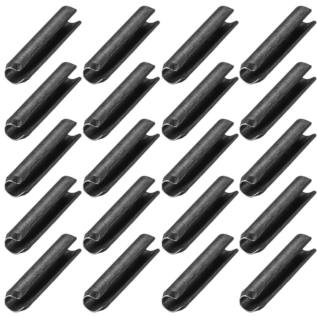 uxcell Uxcell 4.4mm x 18mm Dowel Pin Carbon Steel Split Spring Roll Shelf Support Pin Fasten Hardware Black 20 Pcs