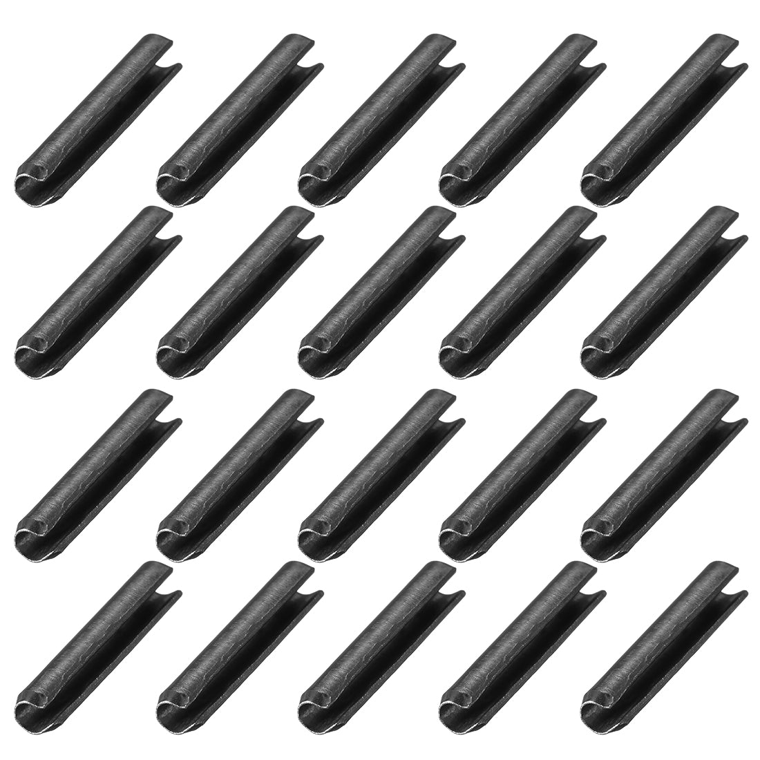 uxcell Uxcell 4.4mm x 20mm Dowel Pin Carbon Steel Split Spring Roll Shelf Support Pin Fasten Hardware Black 20 Pcs