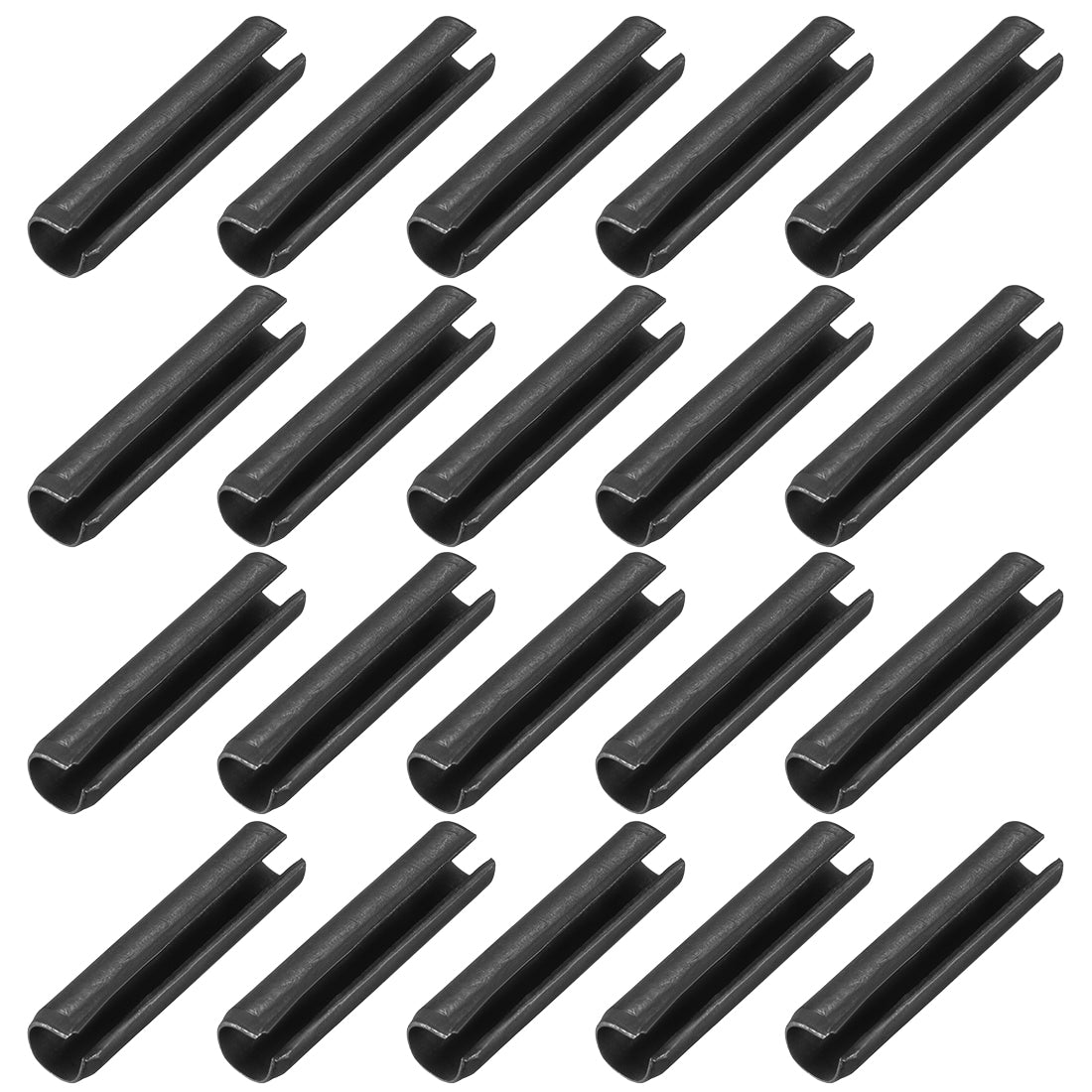 uxcell Uxcell 3.3mm x 14mm Dowel Pin Carbon Steel Split Spring Roll Shelf Support Pin Fasten Hardware Black 20 Pcs