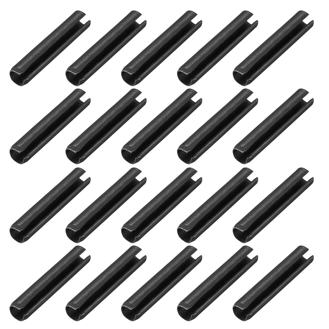 uxcell Uxcell 3.3mm x 16mm Dowel Pin Carbon Steel Split Spring Roll Shelf Support Pin Fasten Hardware Black 20 Pcs