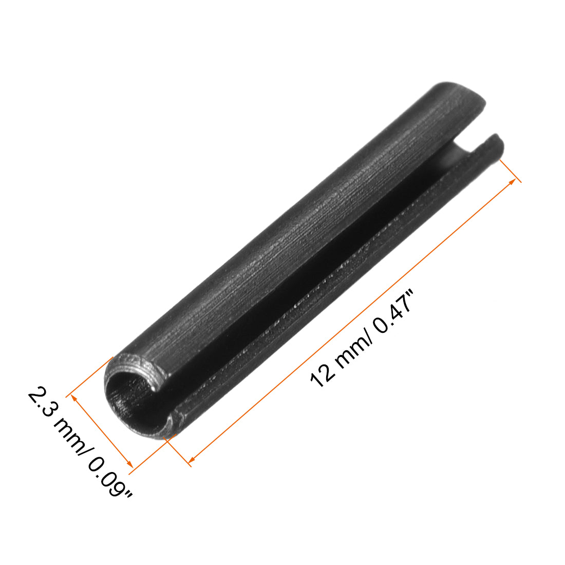 uxcell Uxcell 2.3mm x 12mm Dowel Pin Carbon Steel Split Spring Roll Shelf Support Pin Fasten Hardware Black 20 Pcs