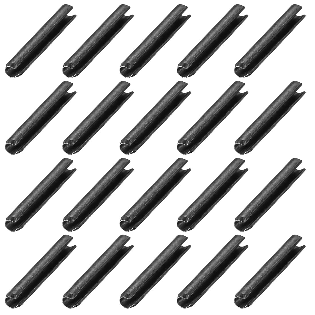 uxcell Uxcell 4.4mm x 25mm Dowel Pin Carbon Steel Split Spring Roll Shelf Support Pin Fasten Hardware Black 20 Pcs