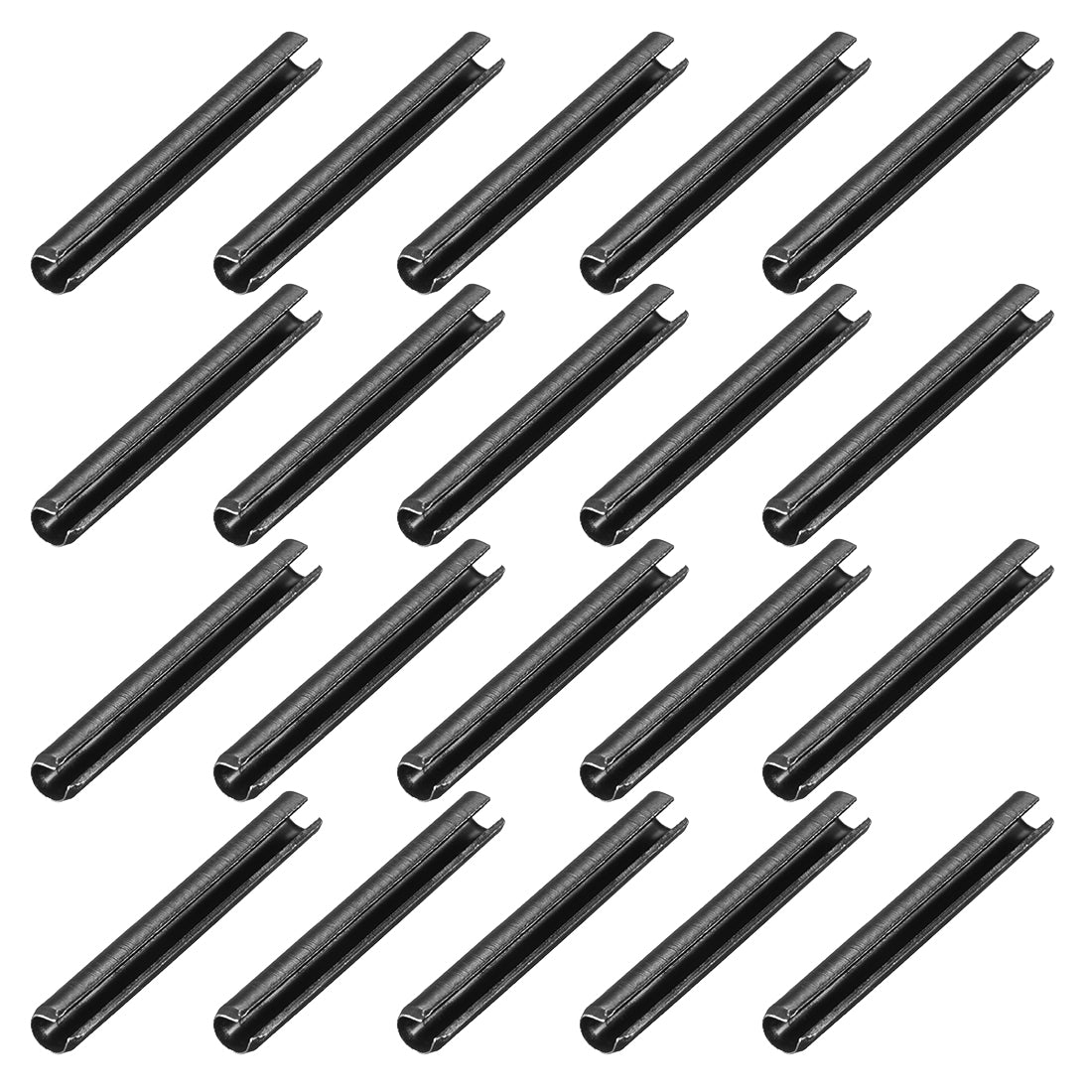 uxcell Uxcell 3.3mm x 25mm Dowel Pin Carbon Steel Split Spring Roll Shelf Support Pin Fasten Hardware Black 20 Pcs