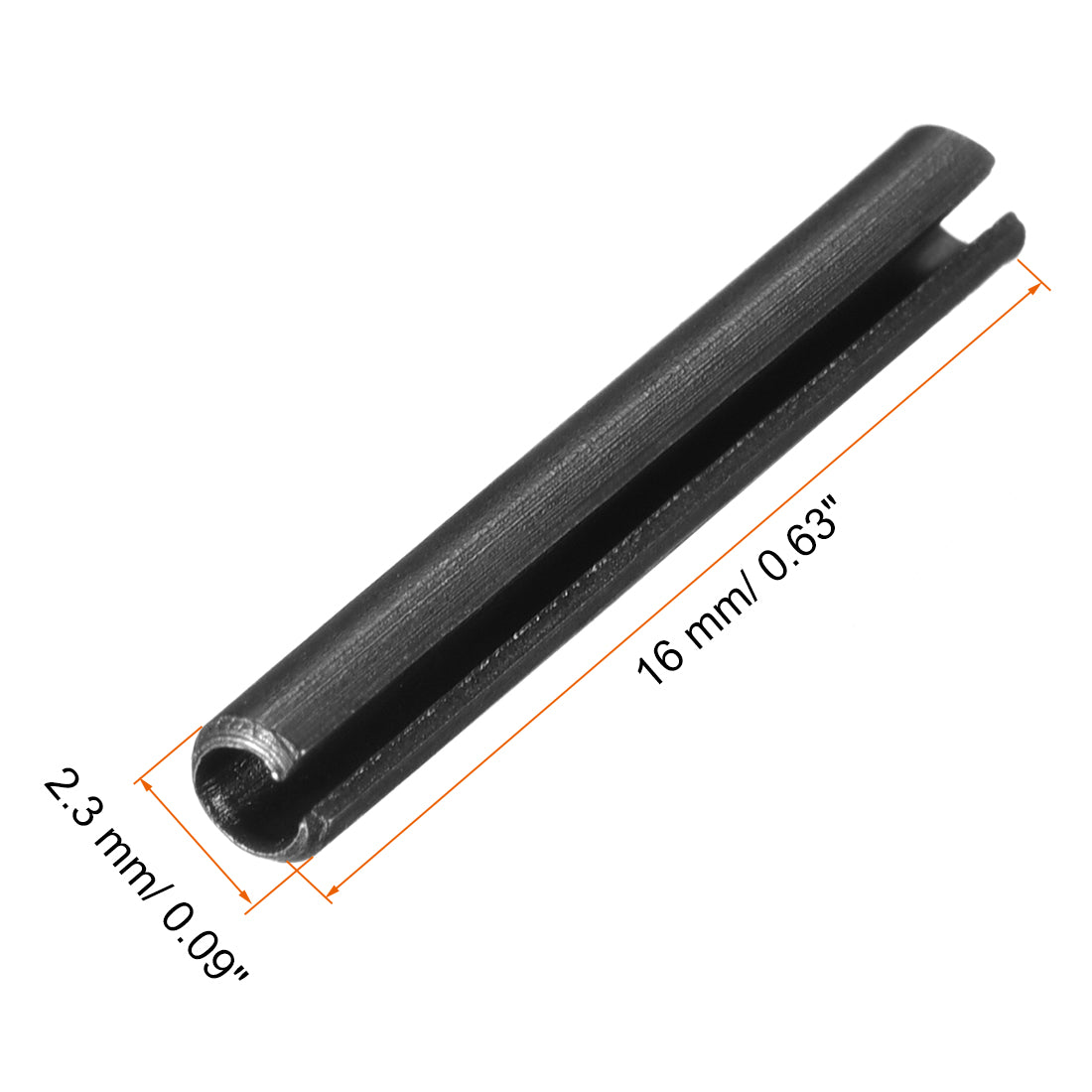 uxcell Uxcell 2.3mm x 16mm Dowel Pin Carbon Steel Split Spring Roll Shelf Support Pin Fasten Hardware Black 30 Pcs