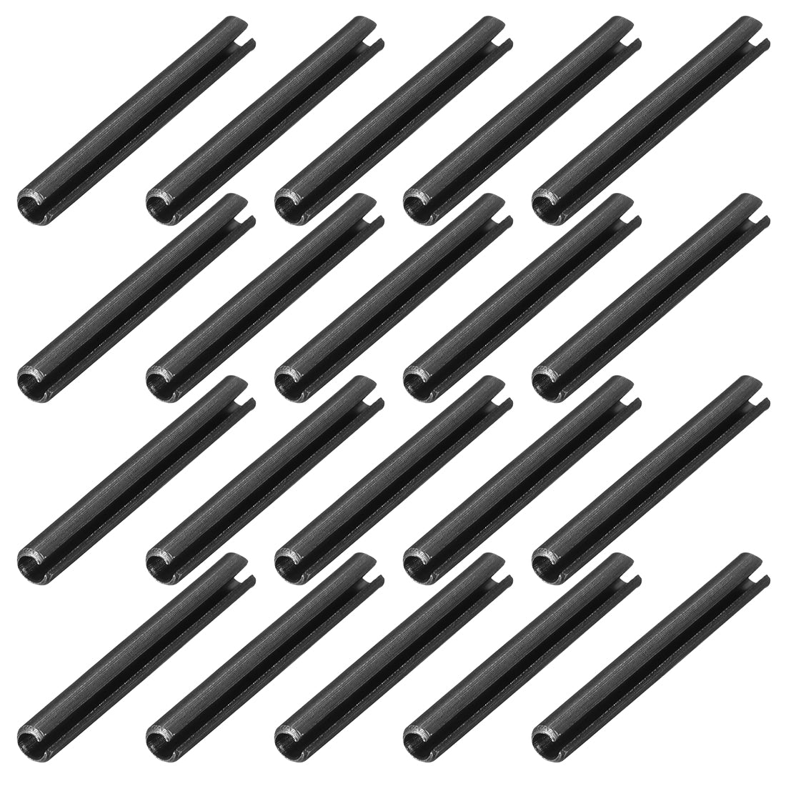 uxcell Uxcell 2.3mm x 18mm Dowel Pin Carbon Steel Split Spring Roll Shelf Support Pin Fasten Hardware Black 20 Pcs