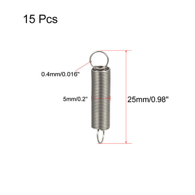 Harfington Uxcell Extended Tension Spring Wire Diameter 0.016", OD 0.2", Free Length 0.98" 15pcs