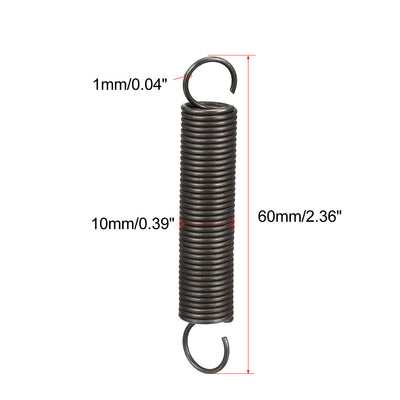 Harfington Uxcell Extended Tension Spring Wire Diameter 0.098", OD 0.71", Free Length 2.76"