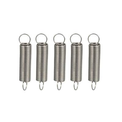 Harfington Uxcell Extended Tension Spring Wire Diameter 0.016", OD 0.2", Free Length 0.98" 5pcs