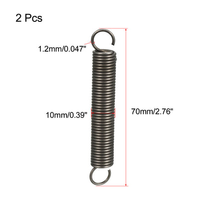 Harfington Uxcell Extended Tension Spring Wire Diameter 0.098", OD 0.79", Free Length 2.36" 2pcs