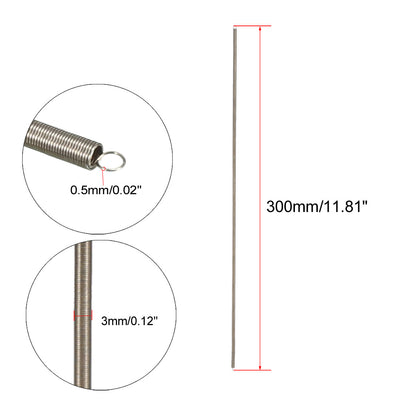 Harfington Uxcell Extended Tension Spring Wire Diameter 0.02", OD 0.12", Free Length 11.81"