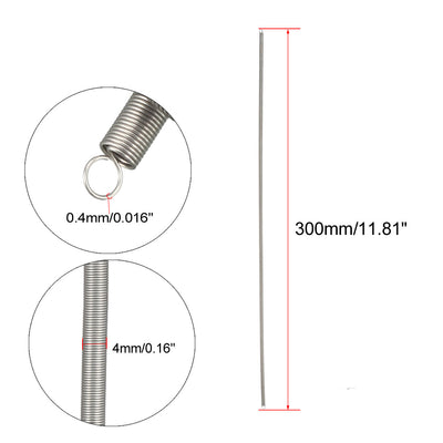 Harfington Uxcell Extended Tension Spring Wire Diameter 0.016", OD 0.16", Free Length 11.81"