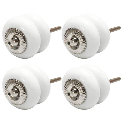 Harfington Uxcell Ceramic Knobs Vintage Round Drawer Pull Handle Cupboard Cabinet Knob 4pcs White