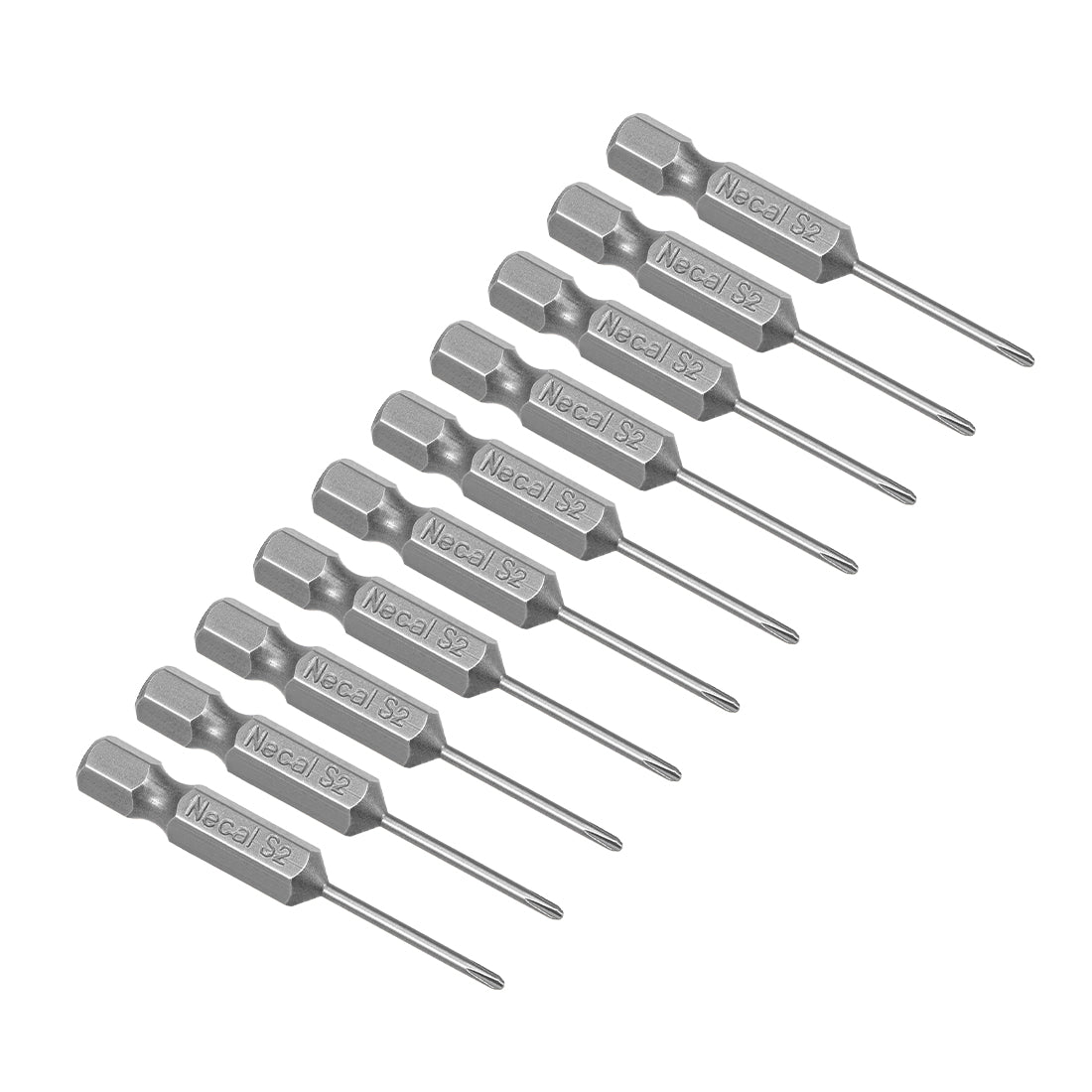 uxcell Uxcell 10Pcs 1/4-Inch Hex Shank 50mm Length Phillips 1.6PH00 Magnetic Screw Driver S2 Screwdriver Bits