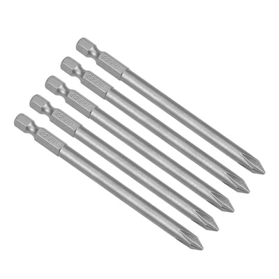 Harfington Uxcell 5Pcs 1/4-Inch Hex Shank 100mm Length Phillips 6PH1 Magnetic Screw Driver S2 Screwdriver Bits