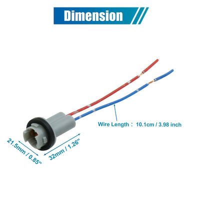 Harfington Uxcell 7pcs T10 DC 12V Car LED Wedge Light Bulb Base Socket Connector Wire Harness Adapter Replacement Universal