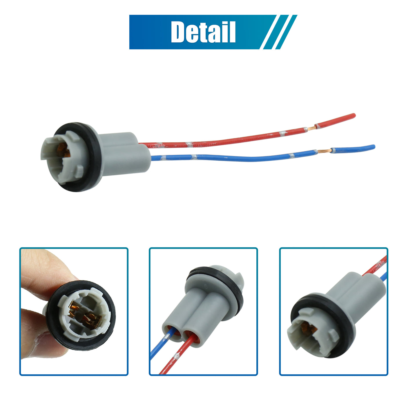 uxcell Uxcell 7pcs T10 DC 12V Car LED Wedge Light Bulb Base Socket Connector Wire Harness Adapter Replacement Universal