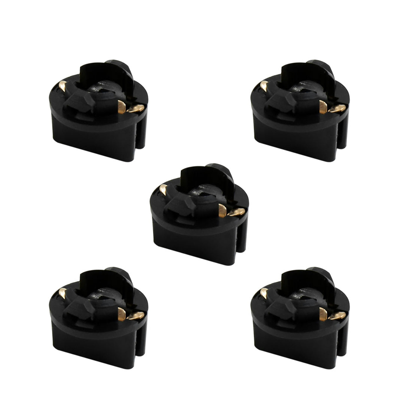 uxcell Uxcell 5pcs DC 12V T10 Twist Lock Base Socket Light Bulb Holder for Car Instrument Panel Dash Universal Black