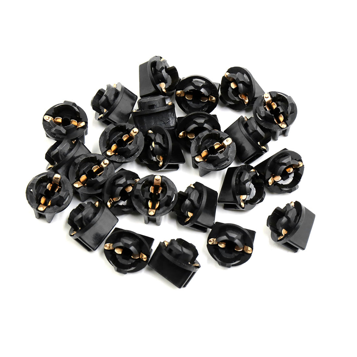 uxcell Uxcell 25pcs T10 DC 12V Wedge Twist Base Socket Light Bulb Holder for Car Instrument Panel Dash Universal Black